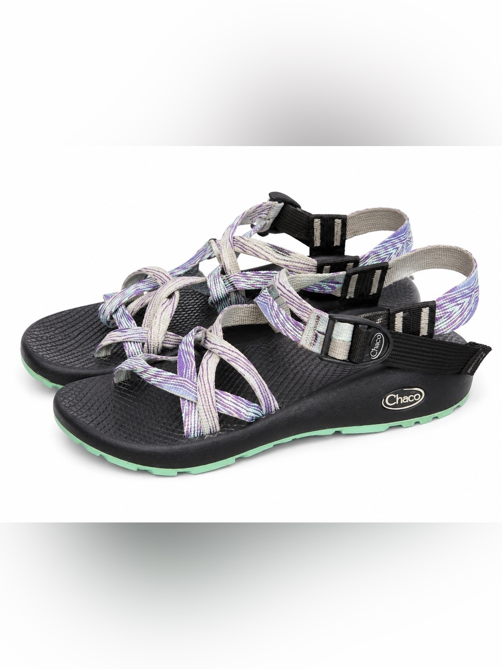 Chaco Z Cloud Sport Sandals Women’s 8 Gray Purple Outdoor Gorpcore Comfort Trail